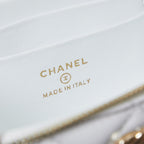 White interior label reading CHANEL and MADE IN ITALY