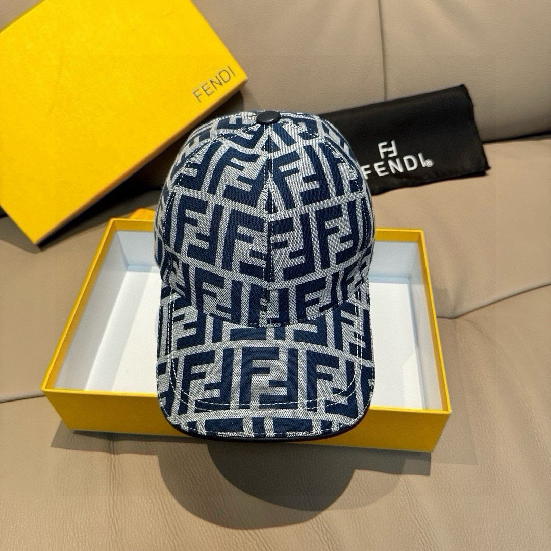 Fendi baseball cap in blue with all-over FF monogram print