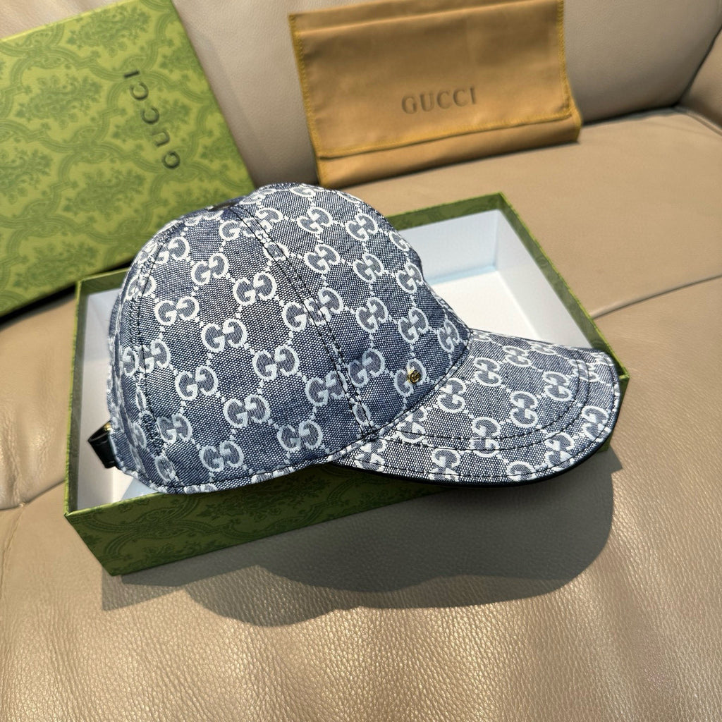 Gucci GG-print baseball cap, dark navy with white monogram pattern and brim