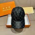 Louis Vuitton monogram baseball cap in dark gray with curved brim
