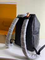 Louis Vuitton monogram backpack with adjustable shoulder straps, dark gray
