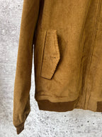 Ralph Lauren corduroy jacket sleeve and pocket, brown ribbed hem and cuffs