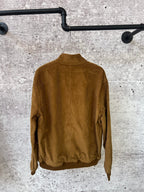 Ralph Lauren corduroy jacket back, tan full-length with high collar