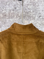 Ralph Lauren corduroy jacket collar, tan ribbed stand collar and seam