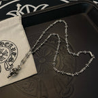 Chrome accessories silver-tone chain bracelet on jewelry box with pouch