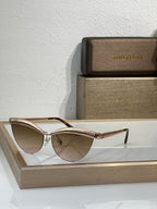 Bvlgari sunglasses with gold wireframe and gradient tinted round lenses