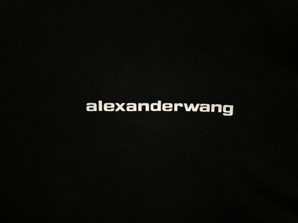 alexanderwang logo print on black shirt fabric