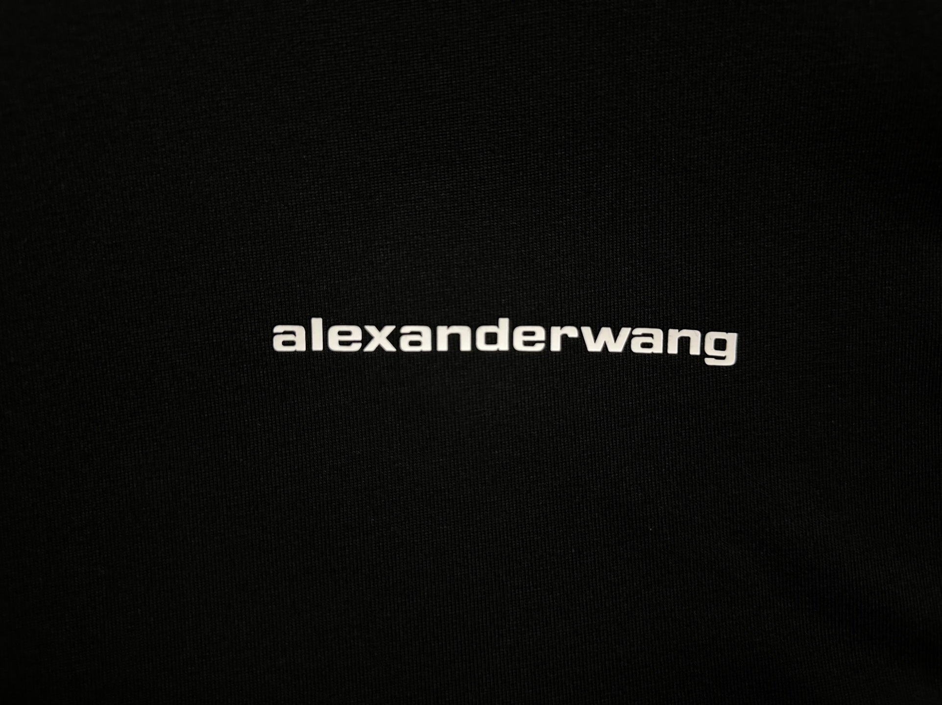 alexanderwang logo print on black shirt fabric