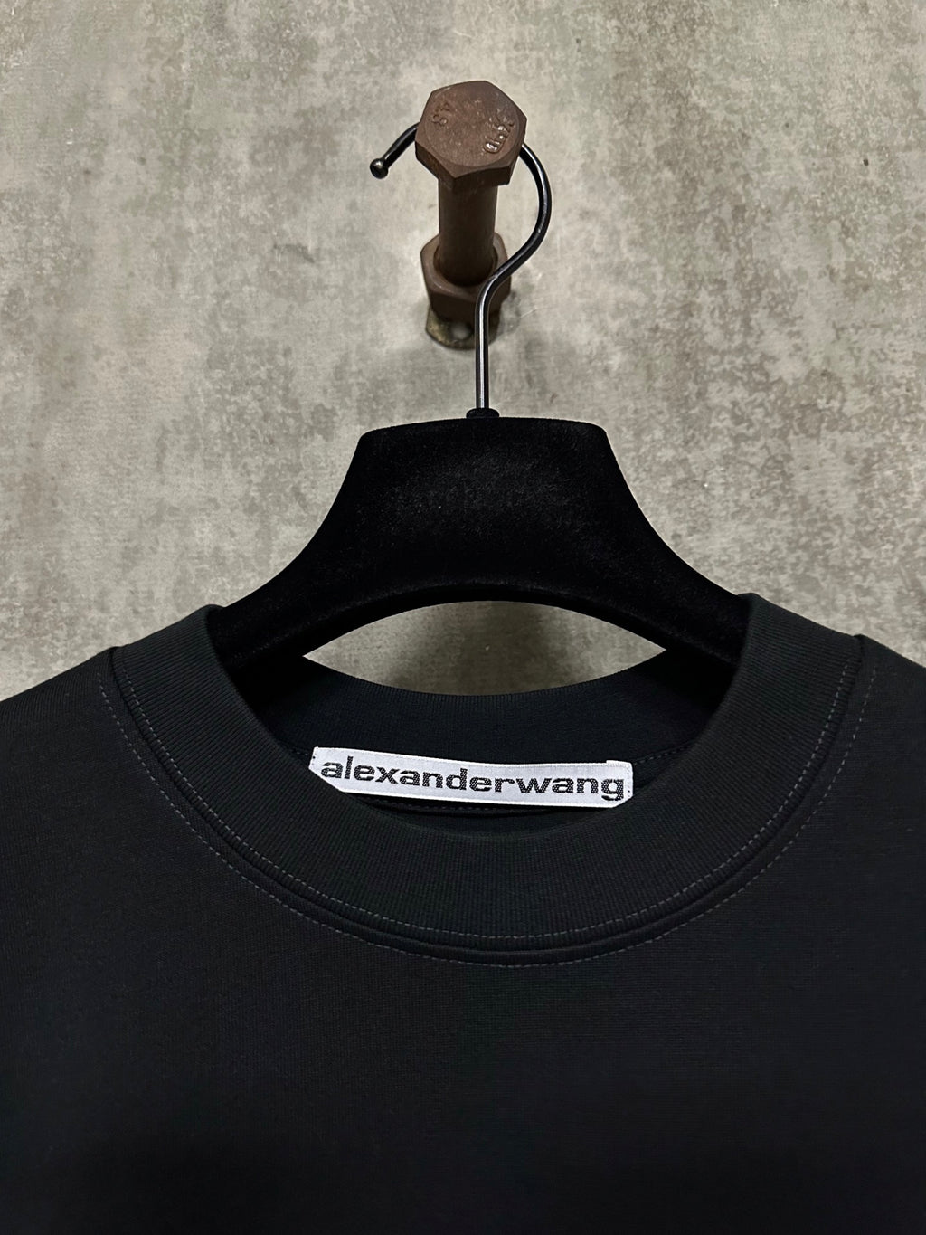 Black crewneck collar with alexanderwang logo