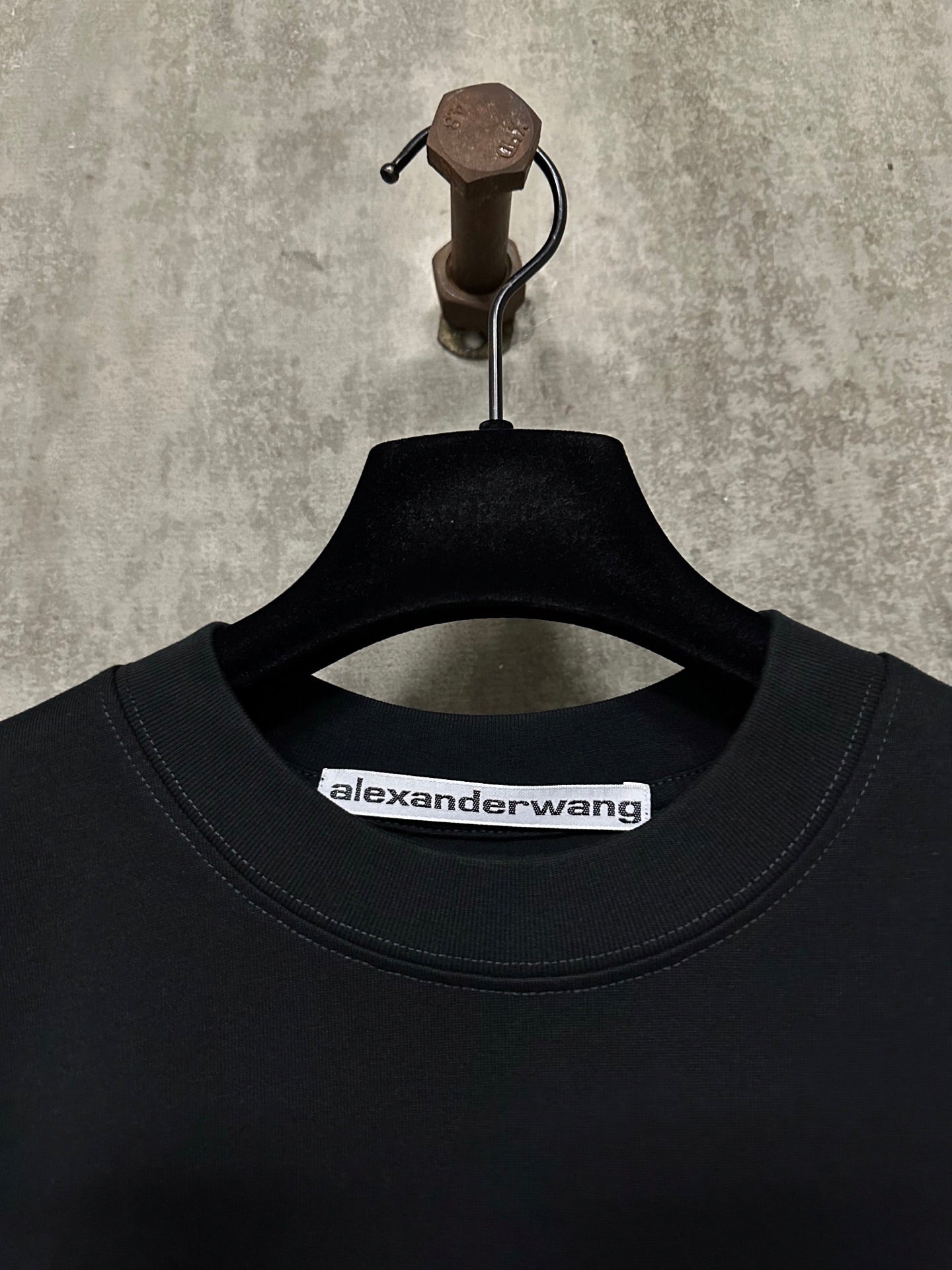 Black crewneck collar with alexanderwang logo