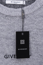 Gray knit sweater with GIVENCHY neck label and hanging brand tag
