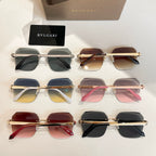 Bvlgari sunglasses assortment with six colored frames and gradient lenses