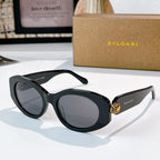Bvlgari sunglasses with black frame and cool gray tinted lenses