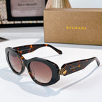 Bvlgari sunglasses with dark tortoiseshell frame and brown gradient lenses