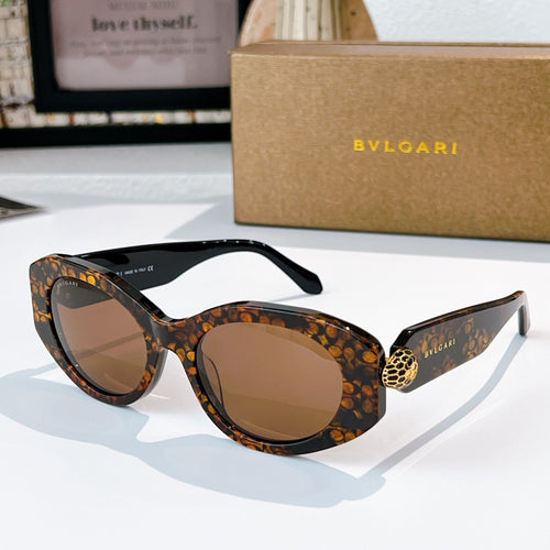 Bvlgari sunglasses with tortoiseshell frame and warm brown tinted lenses