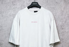 White short-sleeve crewneck T-shirt with small center chest logo
