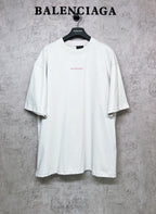 White short-sleeve crewneck T-shirt with small chest logo print