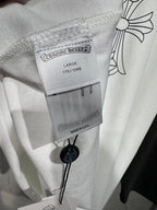 Long-sleeve shirt collar with size and brand tag on heather gray knit