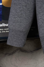 Gray Dior hoodie sleeve hem with ribbed knit cuff and knit texture
