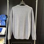 Gray crewneck knit sweater, long sleeves