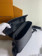 Louis Vuitton monogram crossbody bag open top view showing interior lining