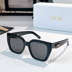 DIOR sunglasses with black oversized square frames and dark gray tinted lenses
