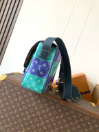 Louis Vuitton men's crossbody bag in multicolor monogram with top handle and strap