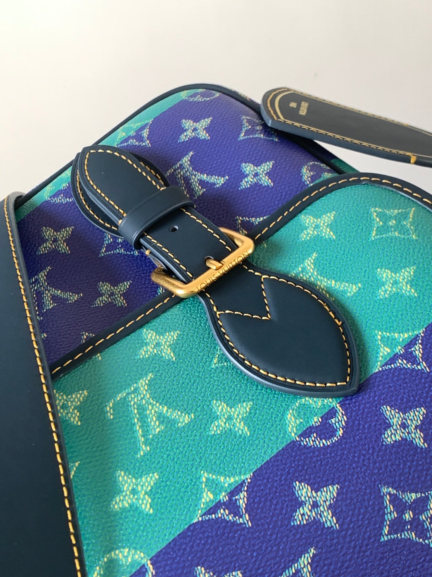 Louis Vuitton men's bag top buckle strap on multicolor monogram canvas