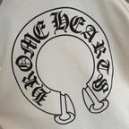 White long-sleeve T-shirt close-up of large back circular headphones graphic