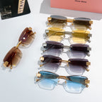 Assorted glasses with gold and silver frames and gradient tinted lenses