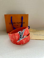 Louis Vuitton belt in red monogram canvas with silver-tone LV buckle