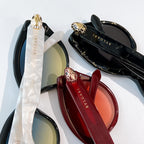 Set of Bvlgari sunglasses in black, red, and clear frames with tinted lenses