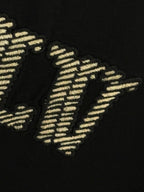 Louis Vuitton short-sleeve T-shirt embroidered LV letters on black knit