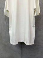 White short-sleeve T-shirt, back view with rounded hem