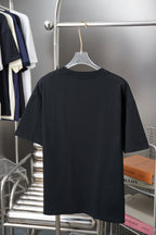 Black Prada short-sleeve T-shirt back view on hanger