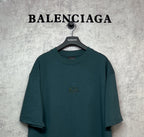 Teal crew-neck short-sleeve T-shirt with small chest emblem logo