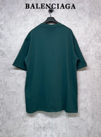Teal short-sleeve T-shirt back view with crew neck