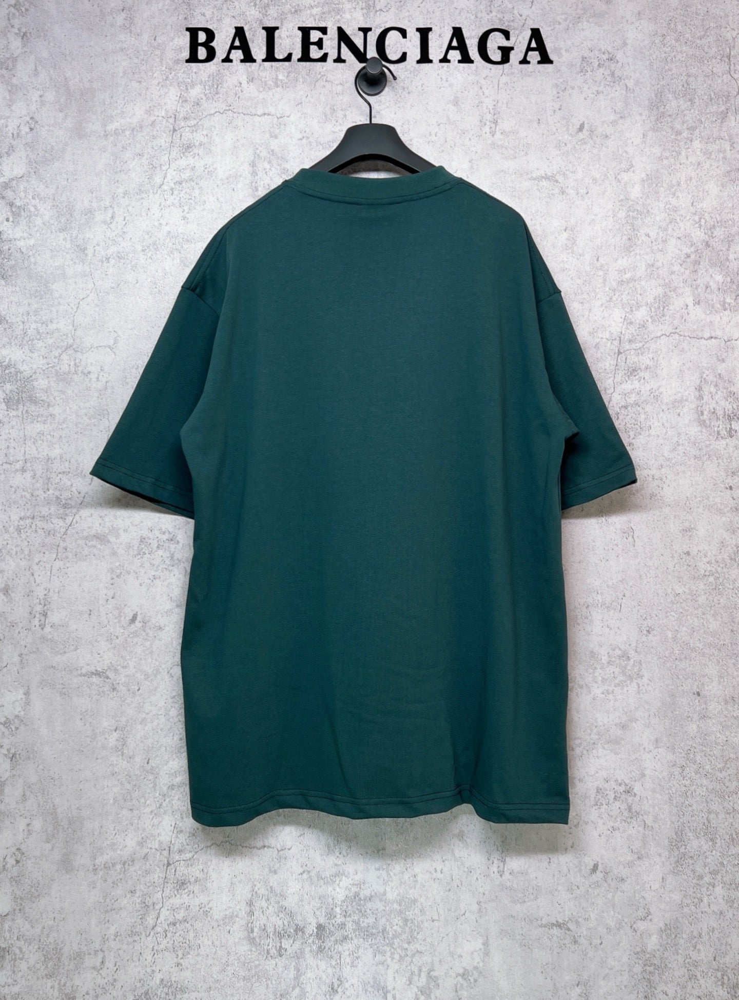 Teal short-sleeve T-shirt back view with crew neck