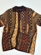Louis Vuitton monogram short-sleeve shirt with front button placket, multicolor