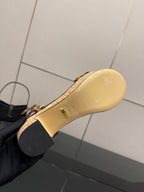 Gucci ladies platform sandal sole and cork-textured heel detail