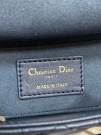 Dior handbag interior label: Christian Dior Paris Made in Italy on navy leather