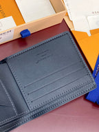 Louis Vuitton small bag, dark blue leather card holder with multiple interior slots