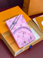 Small bag with pink monogram print and illustrated figures, Eiffel Tower motif