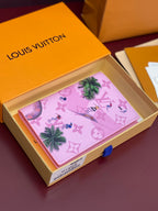 Small bag with pink monogram print and palm tree motifs