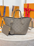 Louis Vuitton gray monogram tote bag with handles and crossbody strap