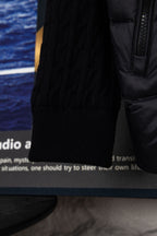 Moncler puffer jacket knit hem and ribbed sleeve cuff