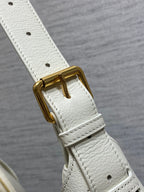 Dior bag white leather strap with gold-tone buckle hardware