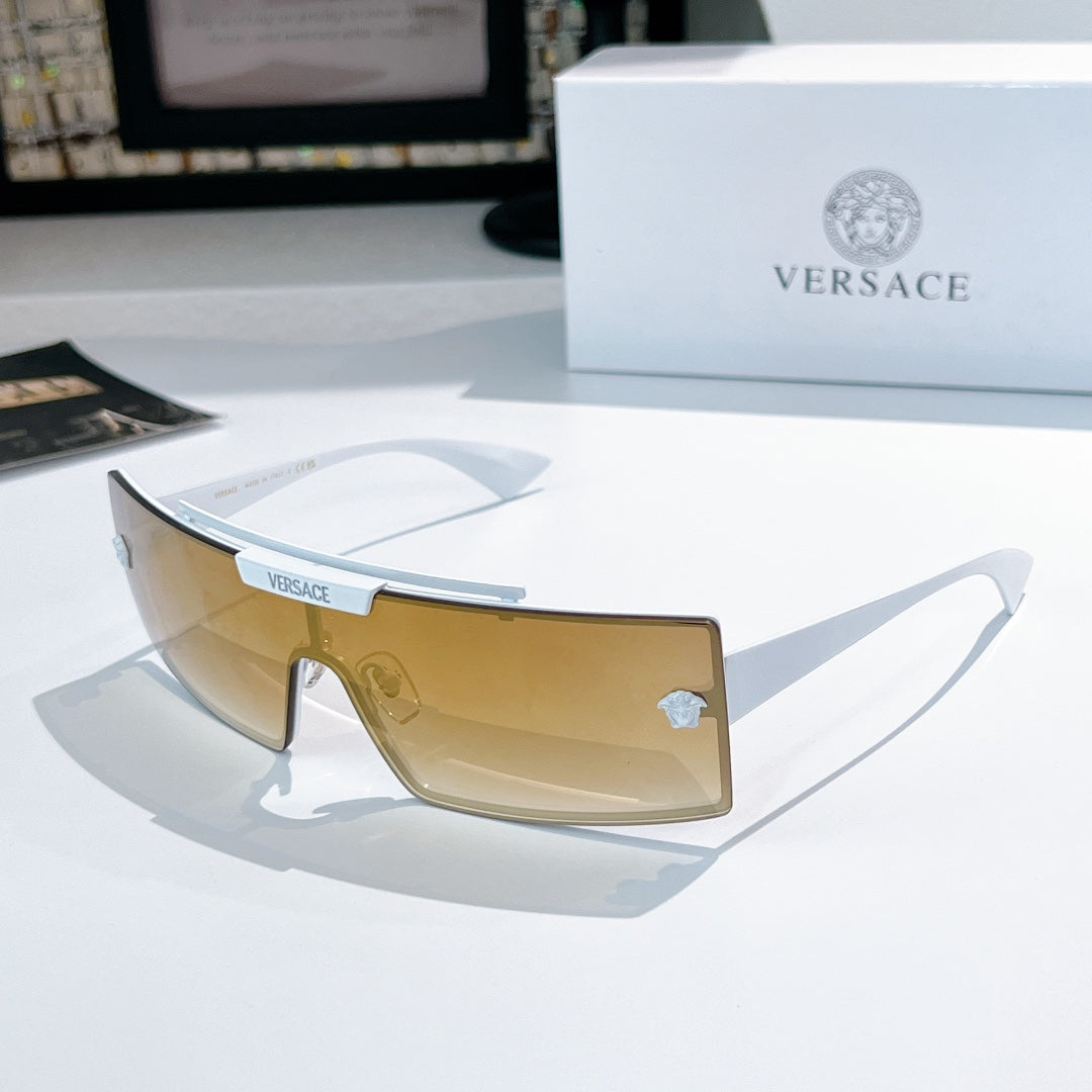 Versace sunglasses with clear lenses and silver-toned frames