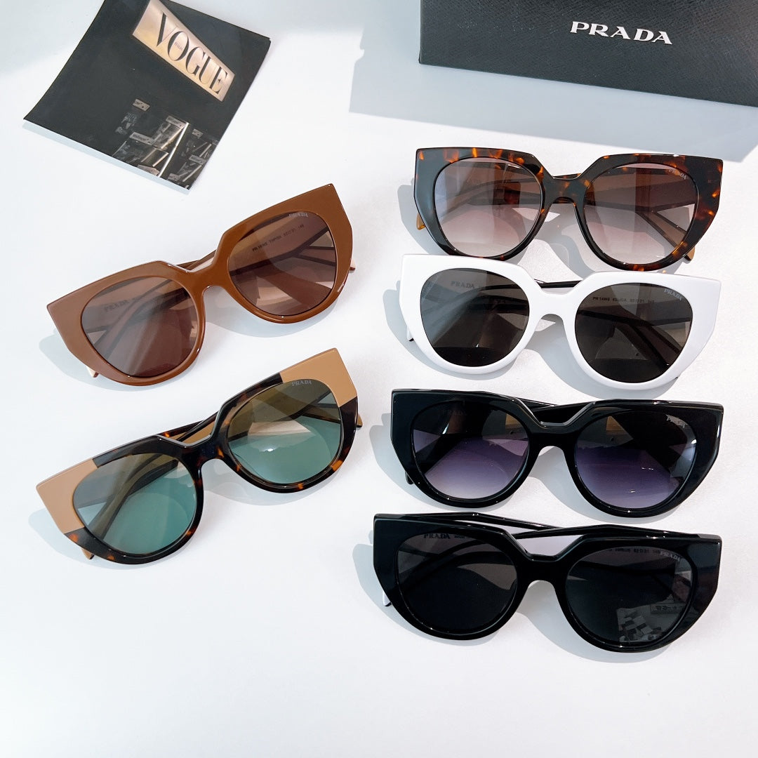 Prada sunglasses assortment with assorted frames and tinted lenses.