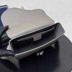 Dior shoulder bag open top interior with dark lining